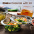 Elite Glass Casseroles With Lid - Set of 2 - 700, 1500 ml